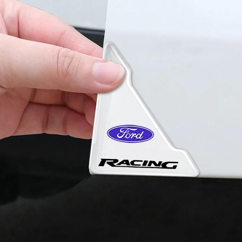 TQ0112/4Pc Car Door Corner Anti-collision Protector Cover Stickers For Ford Focus Mondeo Kuga Fiesta Escort Explorer Edge Accessories