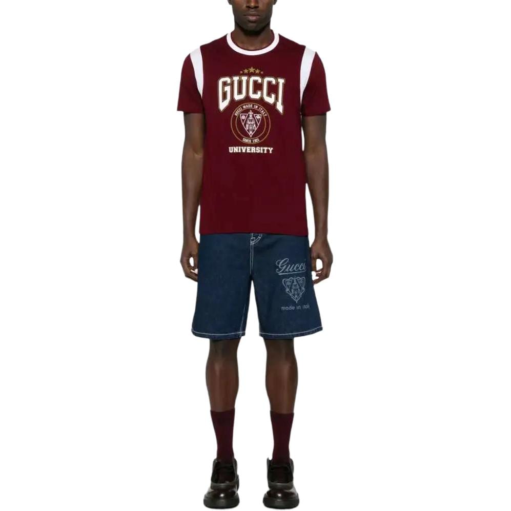 Gucci Футболки Мужские Красные С Круглым Вырезом 806172-XJG27-6317