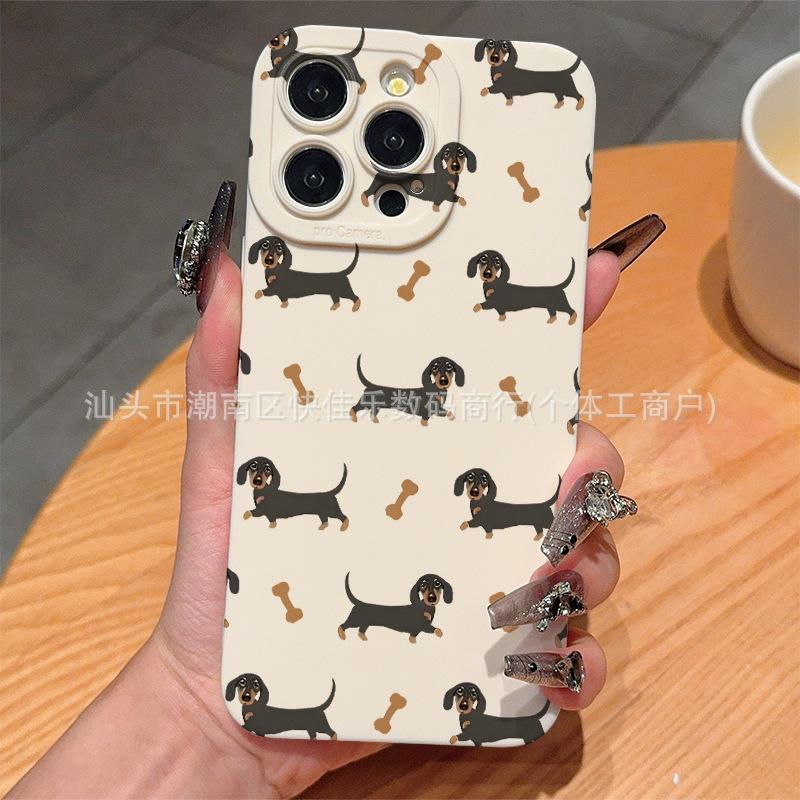 Милый Такса подходит для чехлов на iPhone 16 Pro/17, защитных чехлов на iPhone 15, 14 Pro/13/12/11