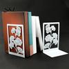 Non-slip Bookend 1 Pair Metal Decorative Bookends, Ginkgo Leaf/Monstera Book Ends for Sturdy Support Bookshelf, Non-Skid Stopper Home Office