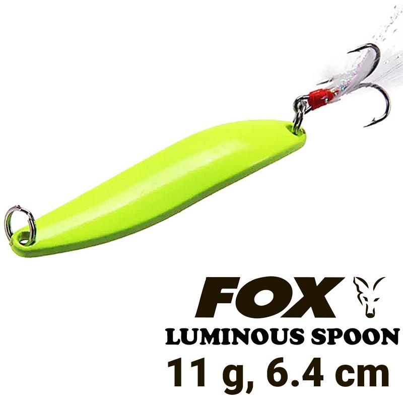 Metal Lures Set 4 Pcs FOX Luminous Spoon 5g, 6g, 11g, 13g. Набор металлических приманок для рыбалки