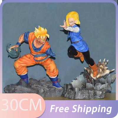 Dragon Ball Гохан против Андроид 18 Аниме Фигурка Супер Сайян Сон Гохан Фигурка Модель Коллекция Украшение для Стола на Рождественский Подарок