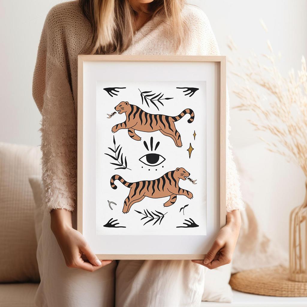 Plakat ilustracja tygrysy