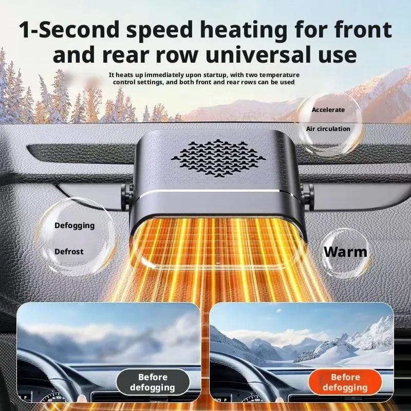 Winter Essential 2-in-1 Car Heater Cooler with Defrost Defog Function 360° Rotatable Base for Free Adjustment Quiet Operation