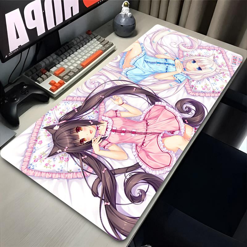 C-Chocola-N-Nekopara Коврик для мыши Аниме Девушка Розовый Настольный коврик Аксессуары для клавиатуры Игровой коврик для мыши Расширенный коврик для офисного стола Ноутбук