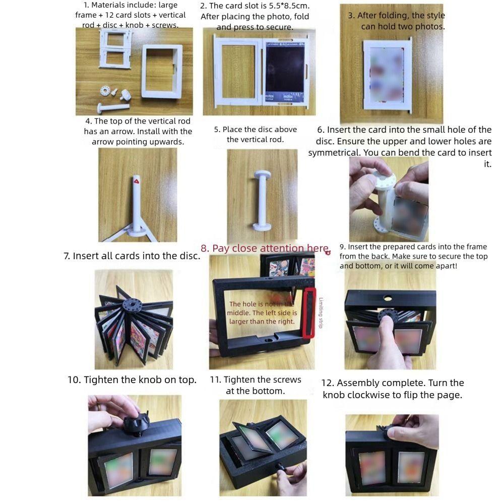 Protective 3D Rotating Photocard Holder Transparent Photo Album Card Display Rack Home Decor