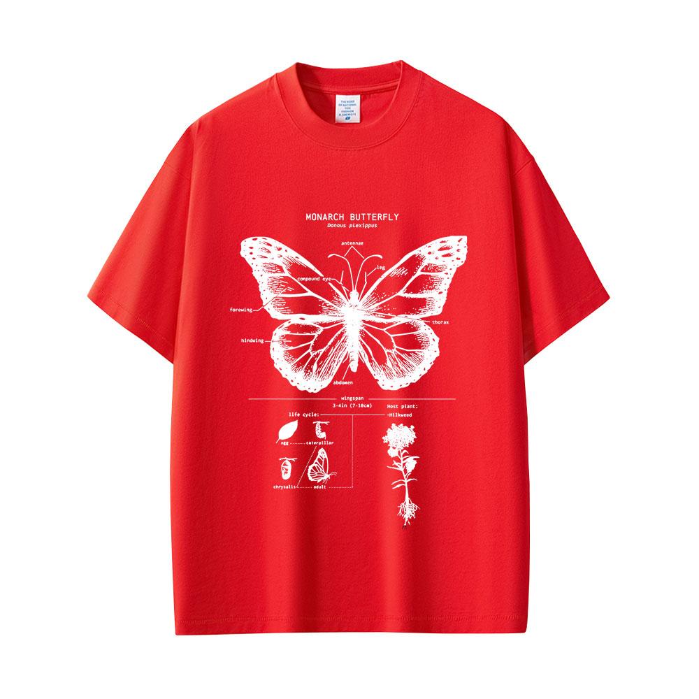 Monarch Butterfly Anatomy Graphic Tshirt Men Women Casual Oversized Funny Tshirt Unisex Fashion Vintage Short Sleeve T Shirts