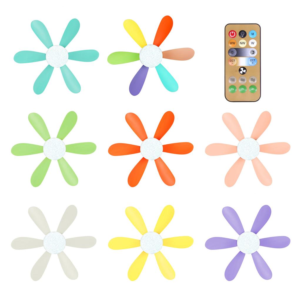 Тихий потолочный вентилятор со светодиодной подсветкой, 16,5-дюймовый пульт дистанционного управления для кухни, спальни, столовой