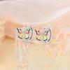 New in 925 Sterling Silver Butterfly Stud Earrings for Women Girl Ear Studs Fine Jewelry Fashion Luxury Anniversary