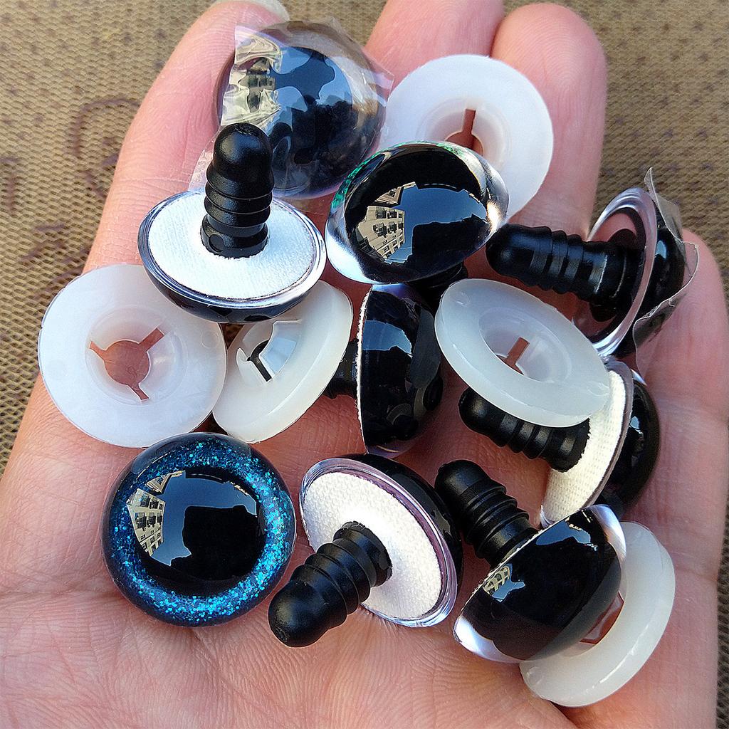 10 пар 3D пластиковых безопасных глаз с блестками для вязаных игрушек, больших амигуруми, поделок, плюшевых кукол для вязания, 9/10/12/14/16/18/20/24 мм