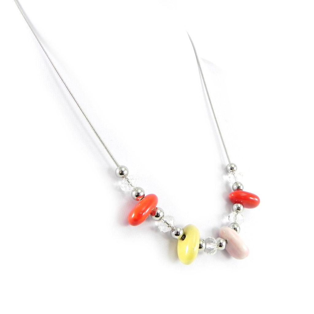 Les Trésors De Lily [H3027] - Колье "Минералия" оранжево-розовый