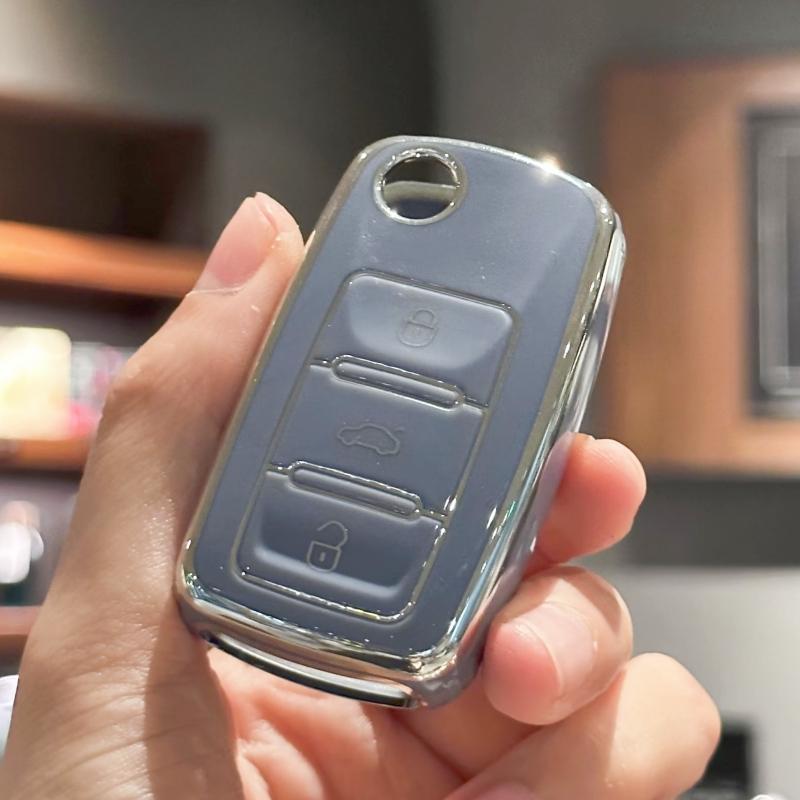 Чехол для ключей из ТПУ, брелок для VW Volkswagen Jetta Beetle Tiguan, мягкие полные чехлы из ТПУ, протектор для ключей Golf Passat GTI