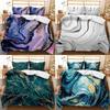 Three-Piece 3D Digital Printing Marble Quilt Cover Bedding