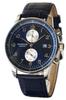 Часы-хронограф Grandeur 10 ATM с кожаным ремешком и водонепроницаемым ремешком OSC051W4 Navy x Leather [GRANDEUR] Мужские серебристые/темно-синие