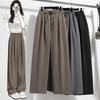 Женские брюки больших размеров на весну и осень, широкие брючные костюмы с завязками, повседневные прямые брюки с драпировкой