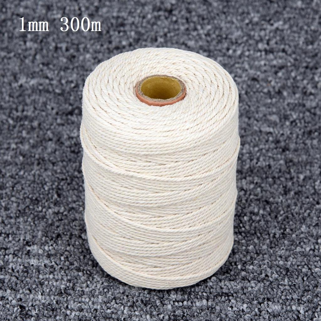 1-3mm Natural Craft Macramé Cotton String Artisan Thread Twisted Cord Beige
