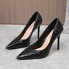 2022 Black Stiletto Heels: 10cm Pointed, Sizes 31-43
