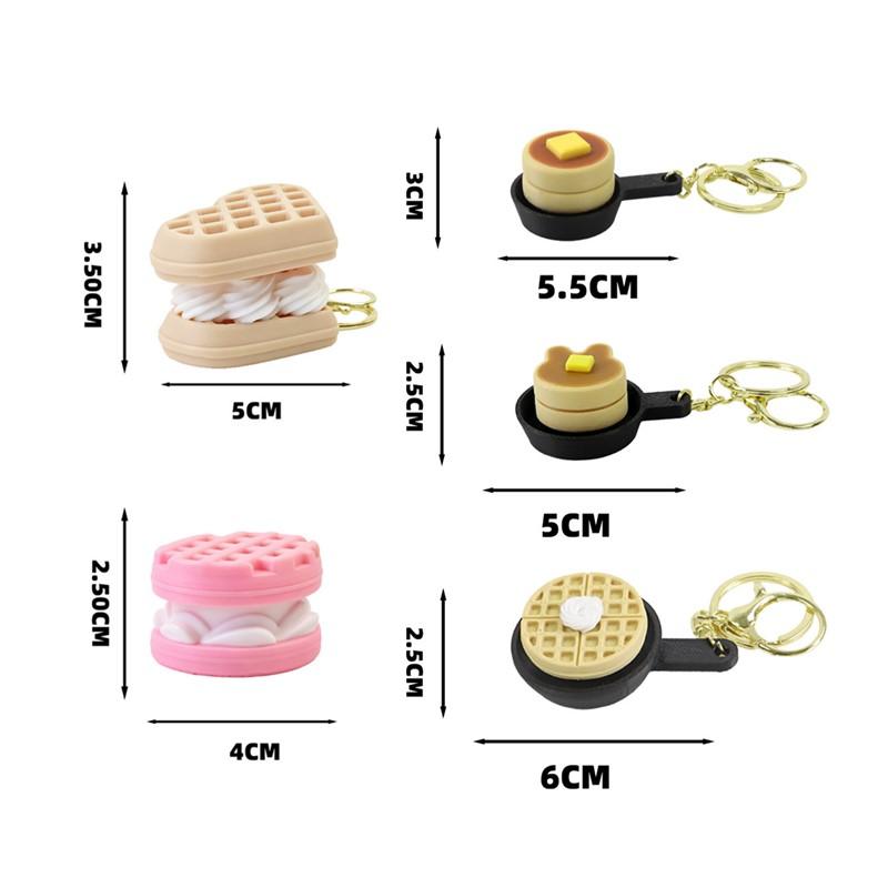 Calming Keychain Keys Finger Button Anti-Stress Toys Rabbit Cake Heart Waffles Funny Decompression Gifts For Children Adults