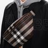 Burberry Сумка-кроссбоди на грудь из экологичного холста с темной клеткой Мужские сумки Темно-орехово-коричневый 80365591