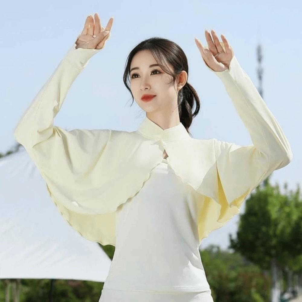 Solid Color Ice Silk Cape Sunshade Cloak Sun Protection Clothing Short Jacket