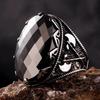New Punk Turkey Vintage Rings Geometric Oval Black Suitable For Anniversary Party Wedding Men 'S Rings High -End Luxury Jewelry