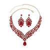 1 Set Necklace Earrings Set Rhinestone Necklace Earrings Prom Wedding Party Bride Symmetric Dangle Earrings Formal Occasions Neck Jewelry Set