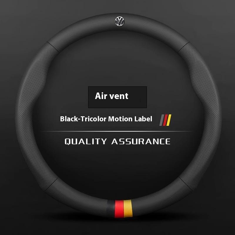 Car AntiSlip Leather Steering Wheel Cover For Volkswagen Magotan Passat Golf GTI Tiguan Touareg Polo Arteon Beetle T-ROC T-Cross
