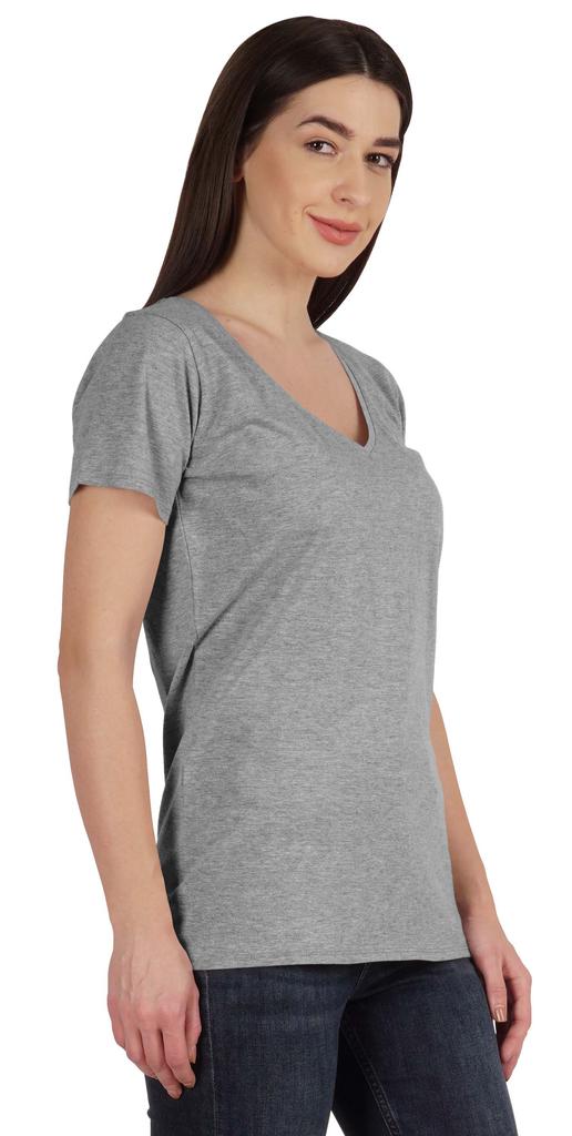 Inkmeso V Neck Basic Tee Classic Fit Short Sleeves Tshirt For Women Summer Cotton Tops