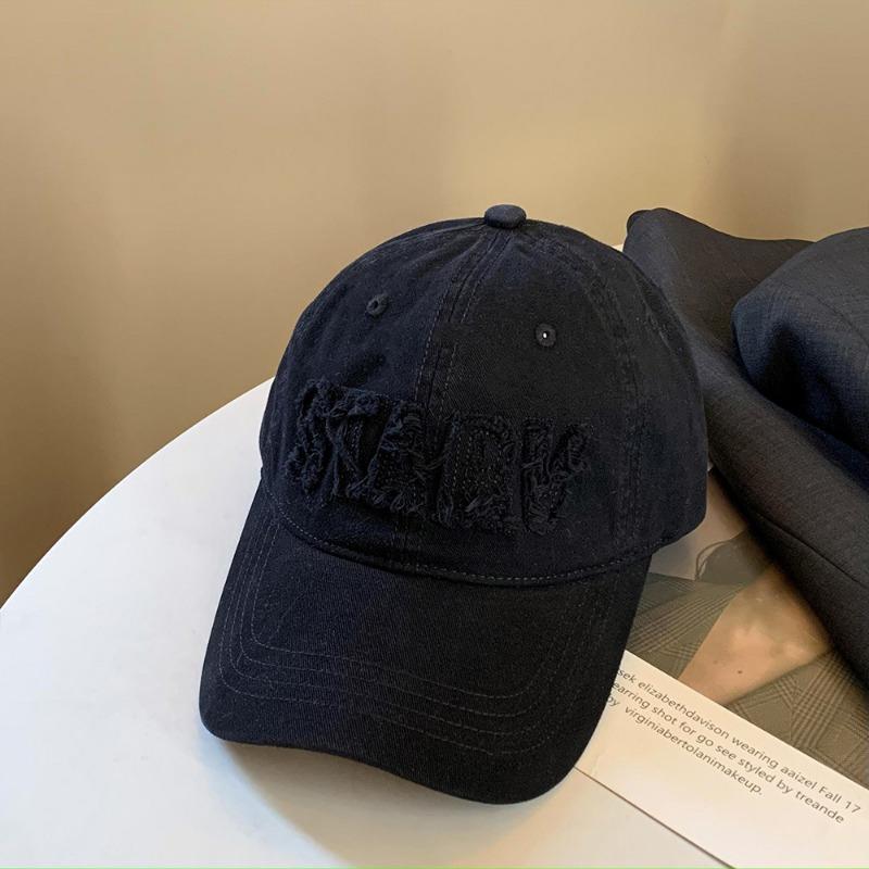 Pink Baseball Cap Women's Casual Versatile Big Head Circumference Cap Letter Burr Hat