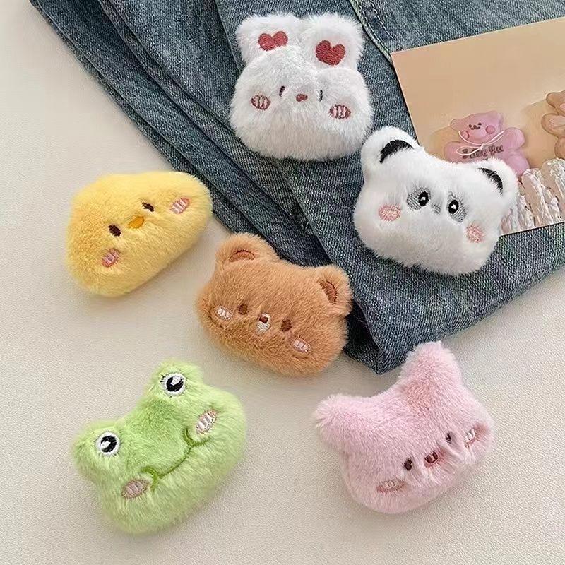 Cartoon Soft Animal Keychain Cute Plush Bear Keyring For Women Rabbit Frog Doll Keychain Backpack Pendant Ornaments Girls Gift