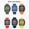 Megir Мужские квадратные часы-хронограф 3ATM Водонепроницаемые Кварцевые Спортивные наручные часы для мужчин с датой и секундомером Relogio Masculino
