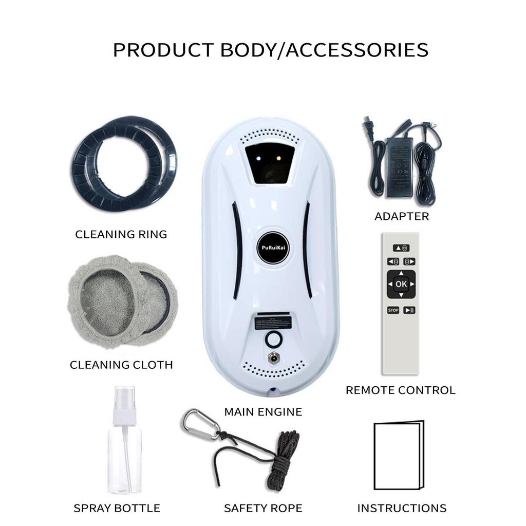 Робот для мытья окон Полностью автоматический распылитель воды 5600 Па Большая сила всасывания предотвращает падение Smart