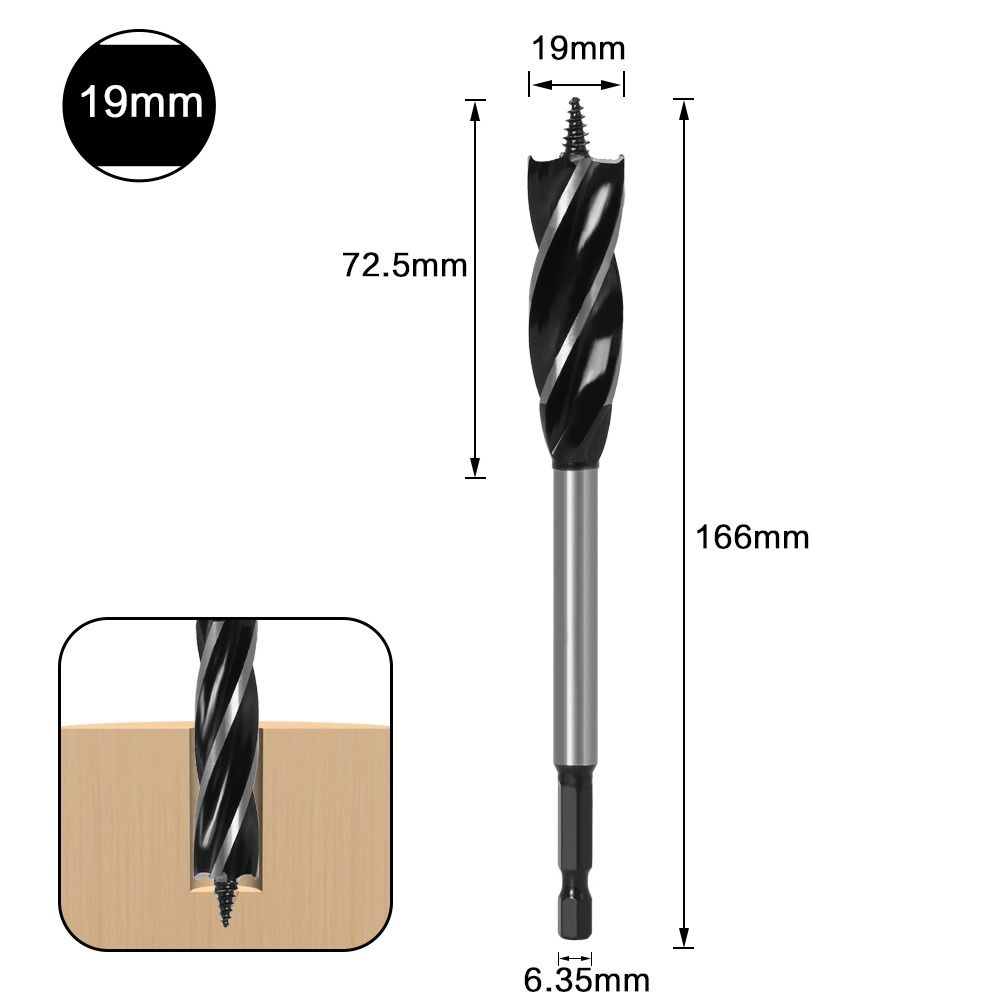 Дереворежущий инструмент Открывалка для отверстий Сверлильные инструменты Шнековое сверло Сверло по дереву Быстрая резка Деревообработка Спиральное сверло