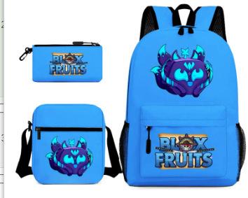 Игровой рюкзак для школьников Blox Fruits, Фрукты Демона, Начальная школа, Звездное небо, Термопечать, Рюкзак, Набор из трех предметов