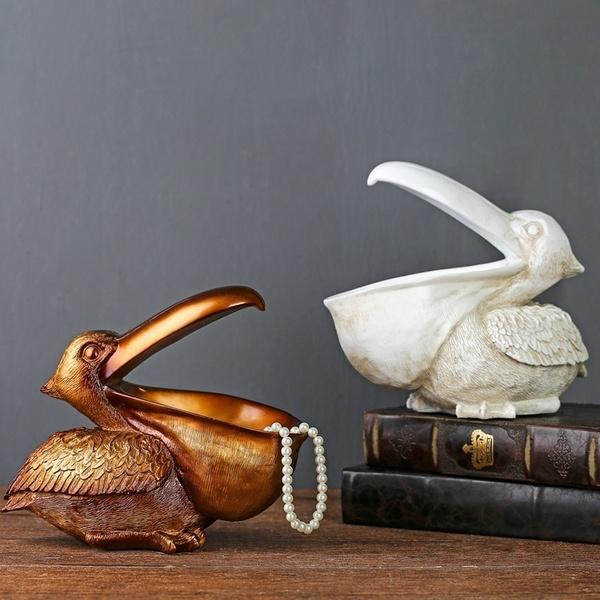 Большой рот Pelecanus Bird Домашний органайзер Смола Art Craft для ключей Смартфон Ноутбук Ножницы Чехол для дистанционного управления Держатели для мелких предметов