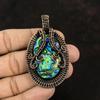 Abalone Shell Copper Pendant Copper Wire Wrapped Pendant Abalone Shell Gemstone Copper Jewelry Handmade Pendant Gift For Him Gift For Mother