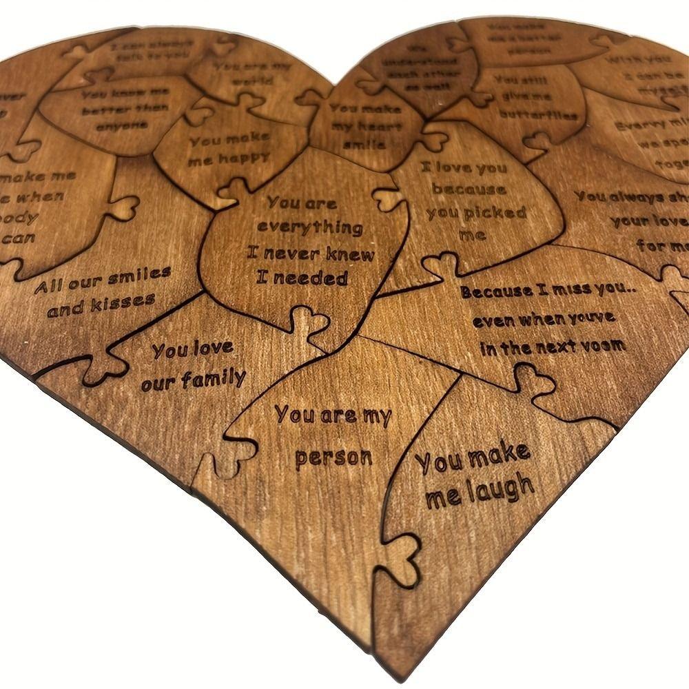 20 Reasons Wooden Love Puzzle Why I Love You Valentine's Day Memorial Gift  Mother's Day Gift