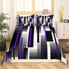 Черный Фиолетовый Абстрактные Линии Комплект Постельного Белья из Трех Предметов 3D Цифровая Печать Пододеяльник Покрывало