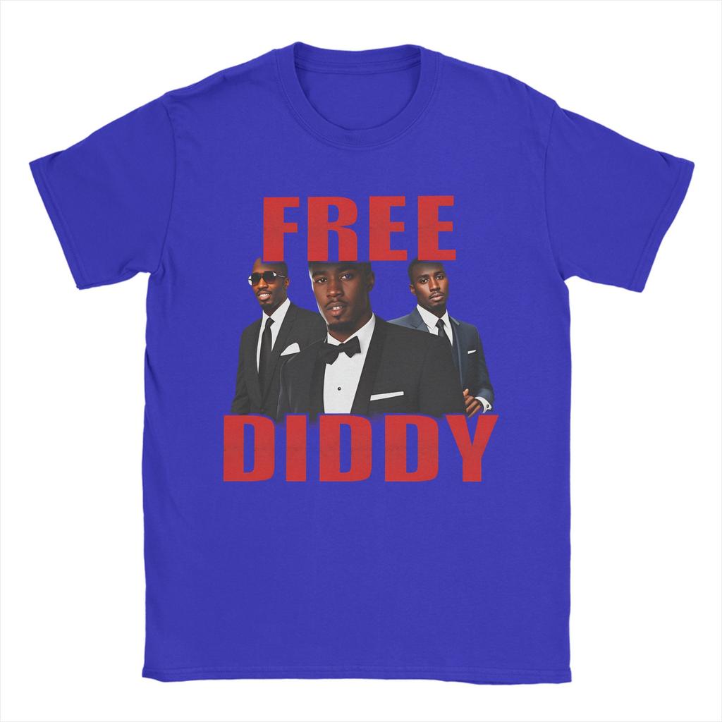 2026 БЕСПЛАТНАЯ ФУТБОЛКА DIDDY Летняя Модная Футболка Мужская Хлопок Круглый Вырез Большой Размер Одежда Короткий Рукав Потрясающие Топы