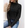 Women's High Collar Sweater - Soft Elastic Pullover, Essential Solid Color Top for Autumn and Winter, Hand Washed, Comfortable and Fitted