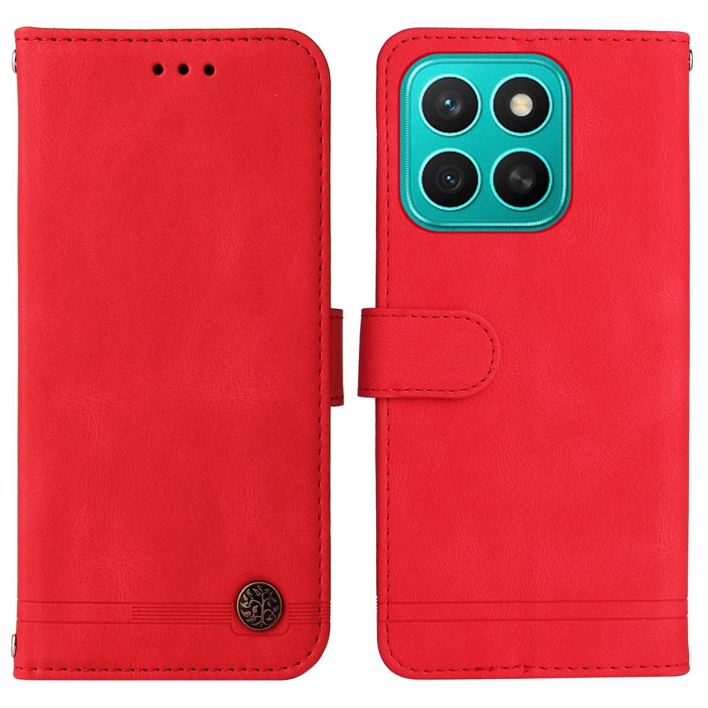 For Honor X8c 4G Leather Wallet Cases Skin Touch Phone Cover Stand with Strap