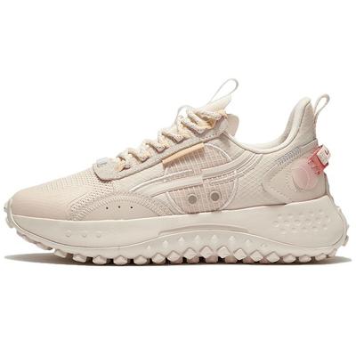Li Ning CF Moon Shadow Fabric Leather Sports Shock Absorbing Non-Slip Wear-Stick Low-Top Casual Shoes Women sneakers Matte-White AGLR158-4