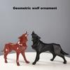 Geometric Wolf Ornament Synthetic Resin Wolf Sculpture Abstract Animal Art Statue for Home Office Desktop Decoration