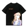 Неон Genesis Evangelion "Стиль Эскиза Аски" Аниме Белая Футболка Оверсайз Уличная Одежда Поп-Рок Концерт Фан-Мерч Футболка