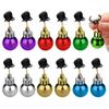 12Pcs Christmas Beard Baubles Ornaments Colorful Ball Bell Beads Beard Clip for Men New Year Navidad Party Decoration Supplies