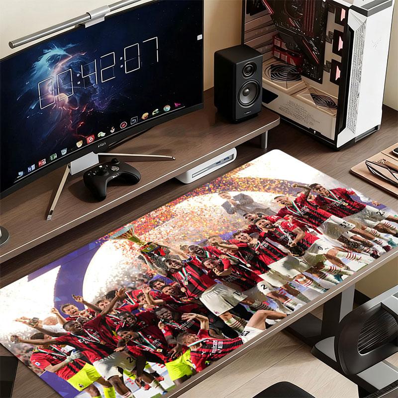 AC Milan Players Mouse Pad, Large Gaming Desk Mat, Non-slip XXL Mousepad for Laptop & Tablet, Mini PC Playmat with Stitched Edges