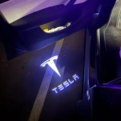 2 шт. Автомобильные фонари для Model 3/Y/S/X Проекторные подсветки порога Дверные аксессуары Освещение салона 2023 Новый комплект приветственных ламп для дверей