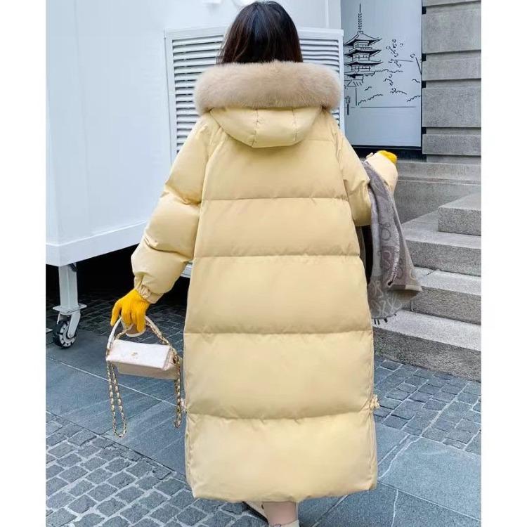 Зимнее Свободное Милое Утепленное Длинное Хлопковое Пальто с Капюшоном для Женщин