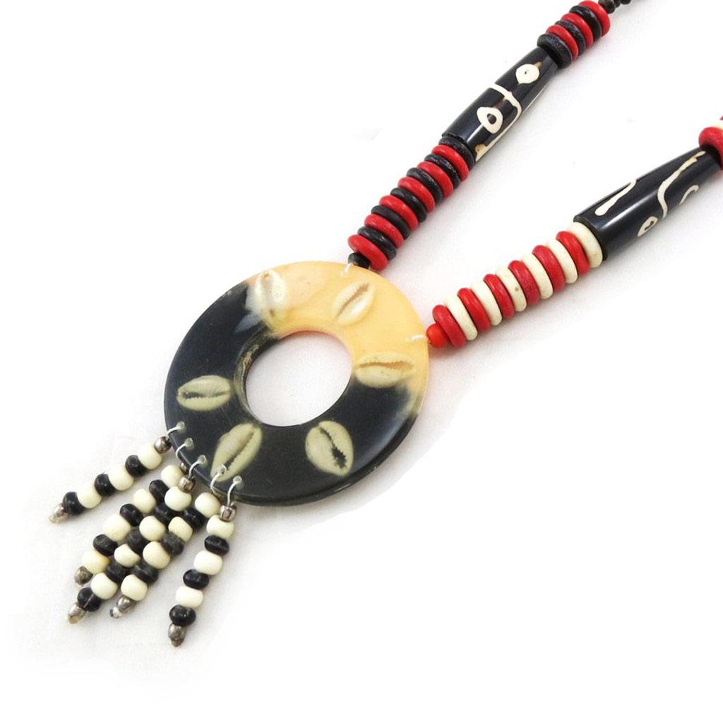 Les Trésors De Lily [B8091] - 'Naia' Rose Red Brown Necklace