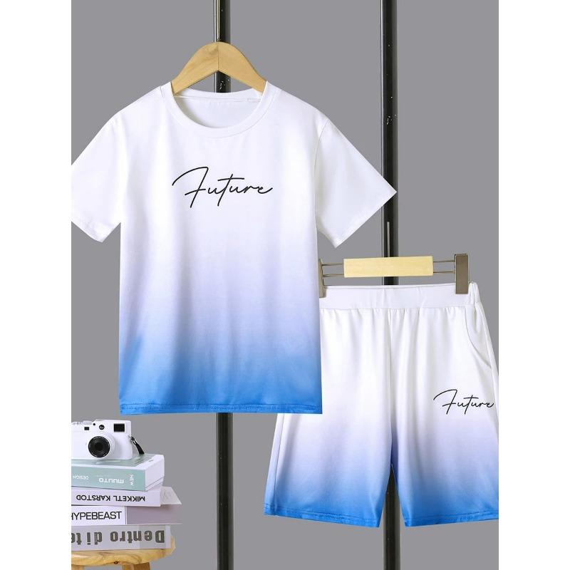 Самый продаваемый милый и симпатичный летний костюм для девочек с короткими рукавами и принтом пятнистого оленя с буквами, нежный и свежий стиль